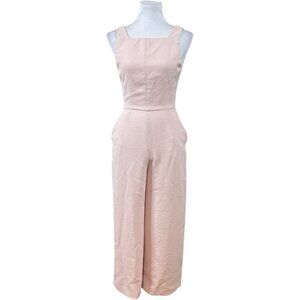 Aritzia Wilfred Coulement Jumpsuit Size 4 Tie Back Wide Leg Dusty Rose Pink
